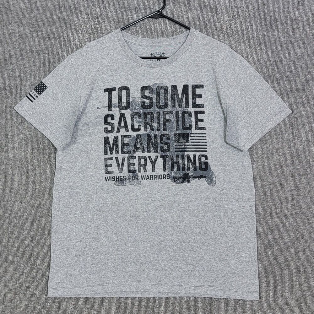 Howitzer T-Shirt Mens L Gray To Some Sacrifice Means Everything American Flag